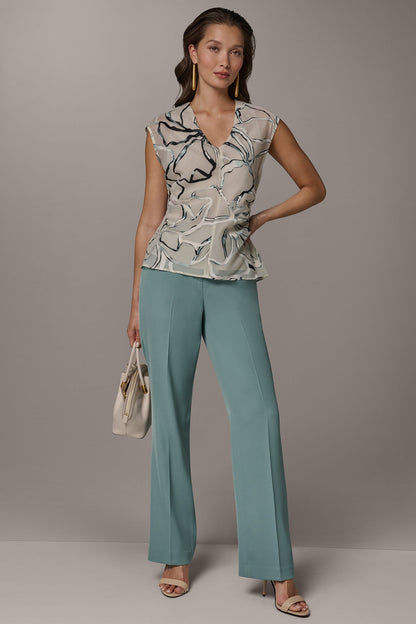 Donna Karan FLORAL BURNOUT TOP