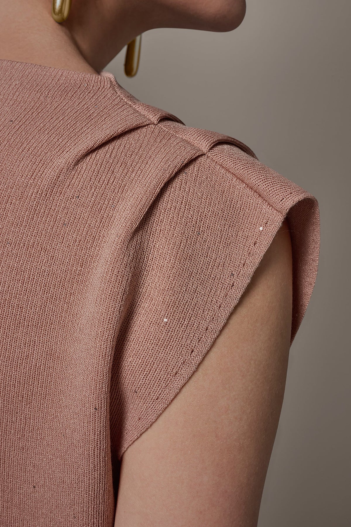 Donna Karan SEQUIN ASYMMETRIC FUNNEL NECK SWEATER