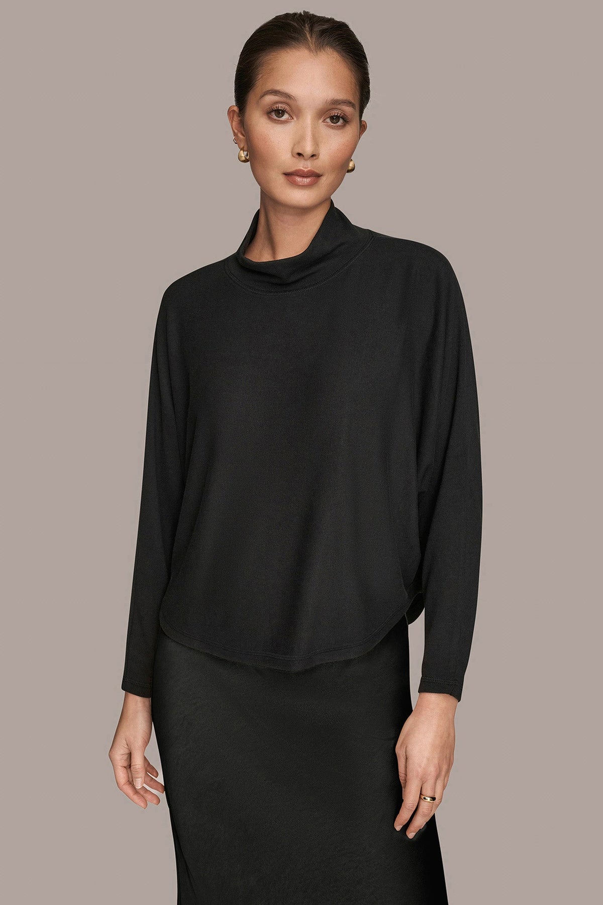 Donna Karan MOCK-NECK TOP