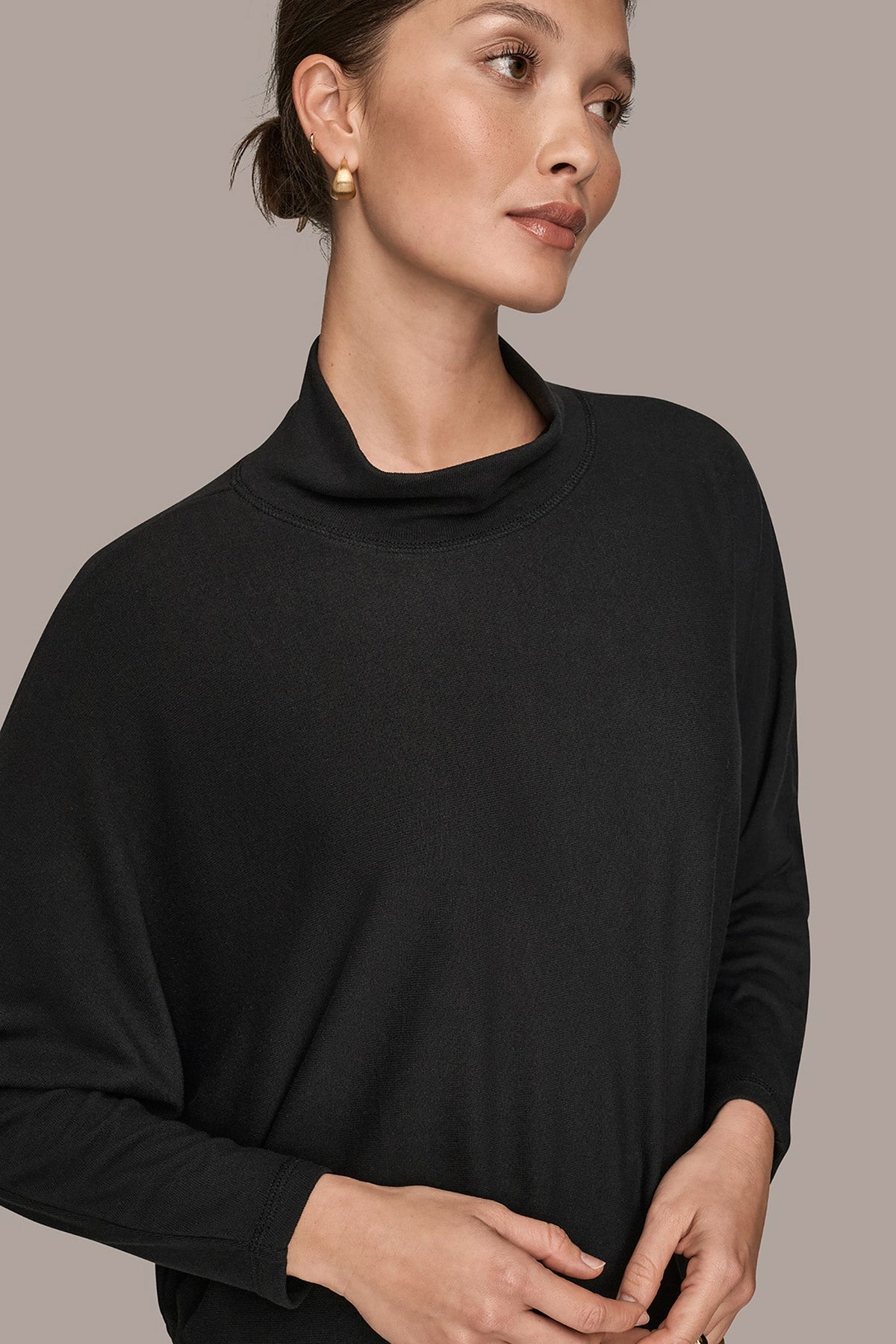 Donna Karan MOCK-NECK TOP