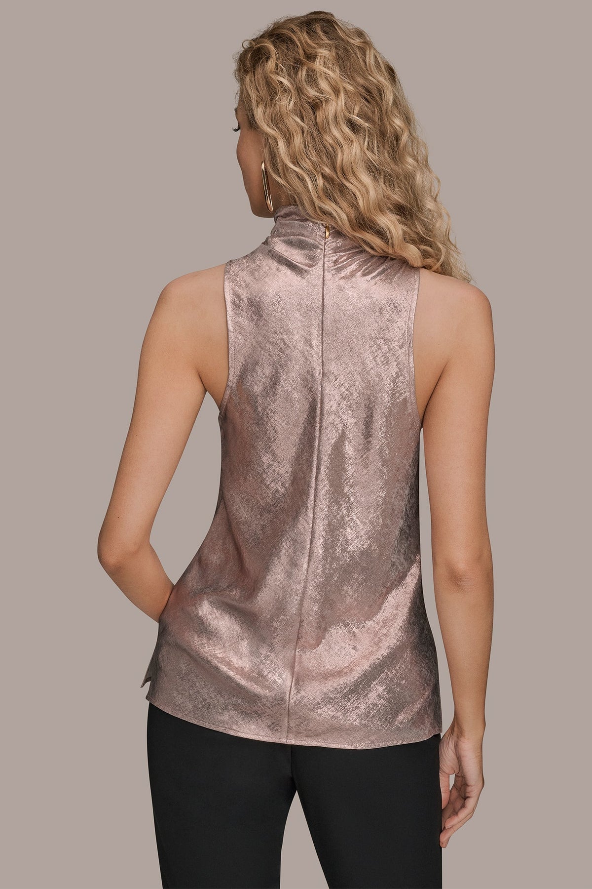Donna Karan HIGH COWL-NECK BLOUSE