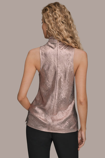 Donna Karan HIGH COWL-NECK BLOUSE