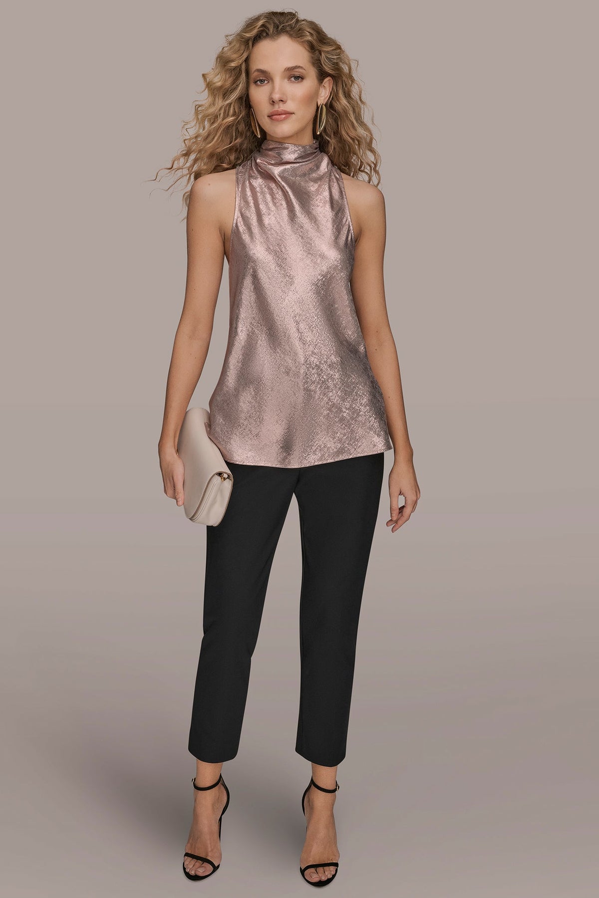 Donna Karan HIGH COWL-NECK BLOUSE