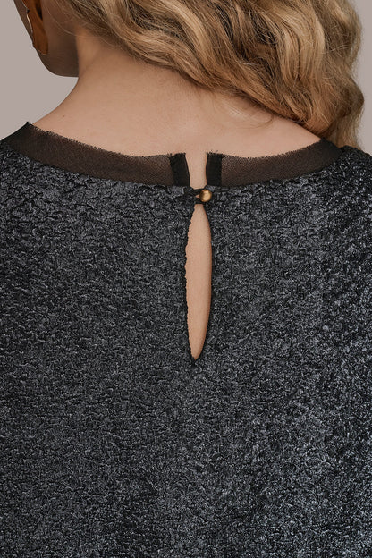 Donna Karan CHIFFON-TRIMMED BLOUSE