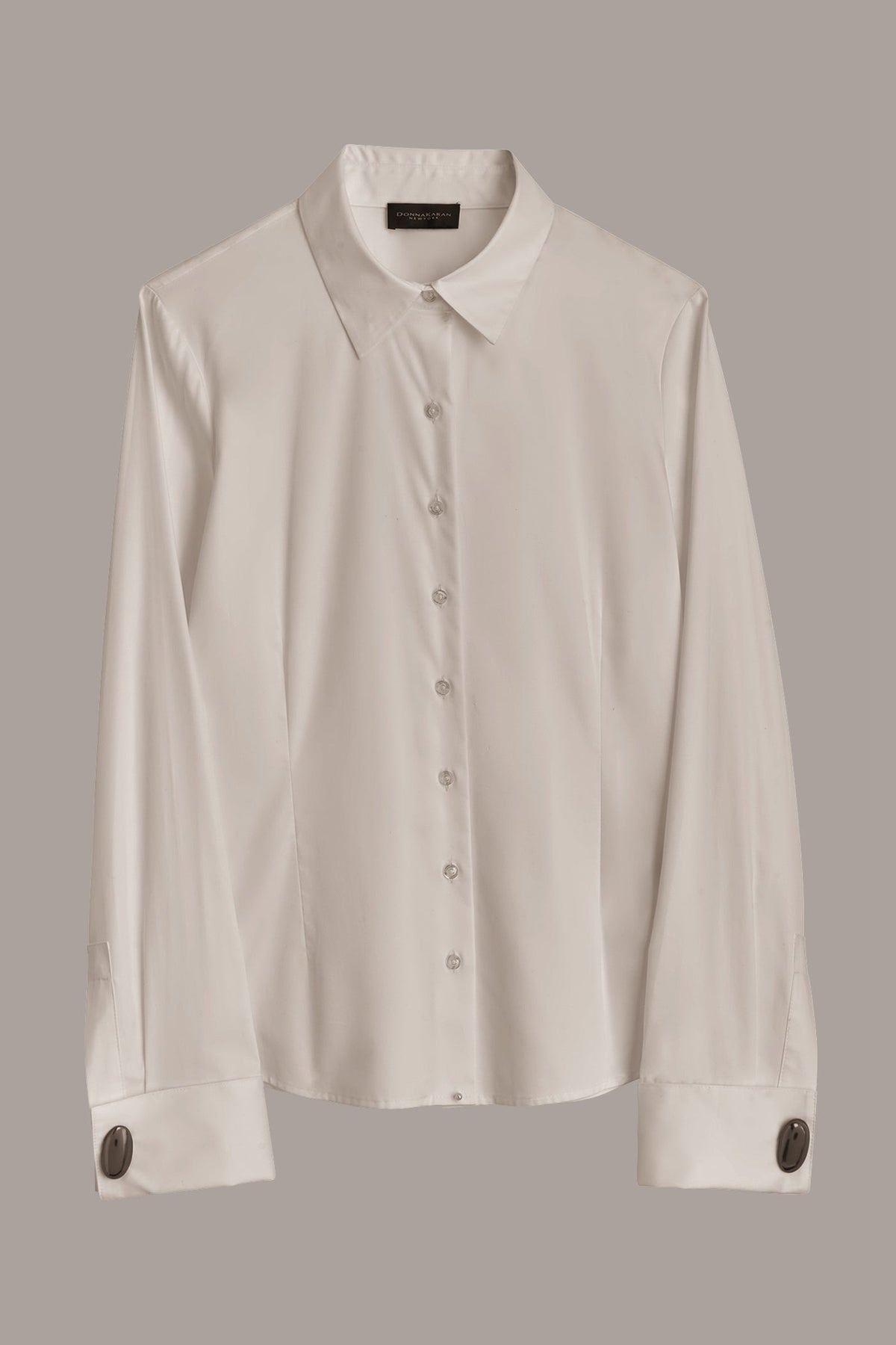 Donna Karan BUTTON UP WITH CUFF HARDWARE TOP