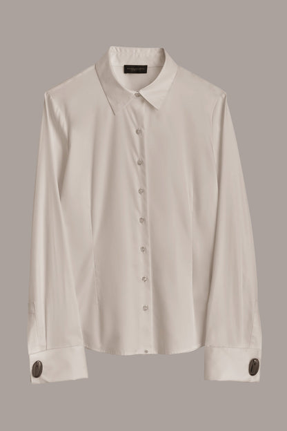 Donna Karan BUTTON UP WITH CUFF HARDWARE TOP