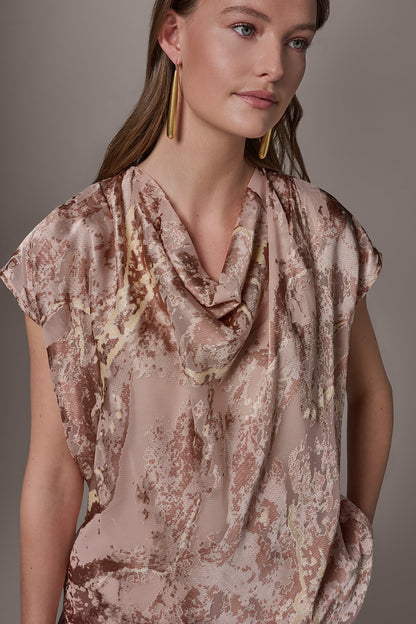 Donna Karan METALLIC BURNOUT BLOUSE