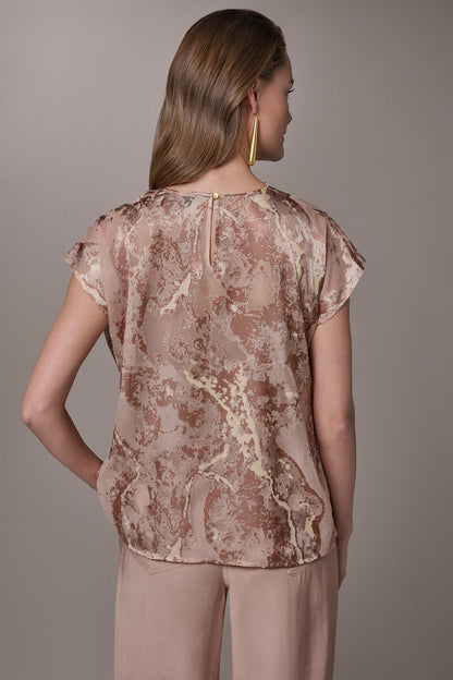 Donna Karan METALLIC BURNOUT BLOUSE