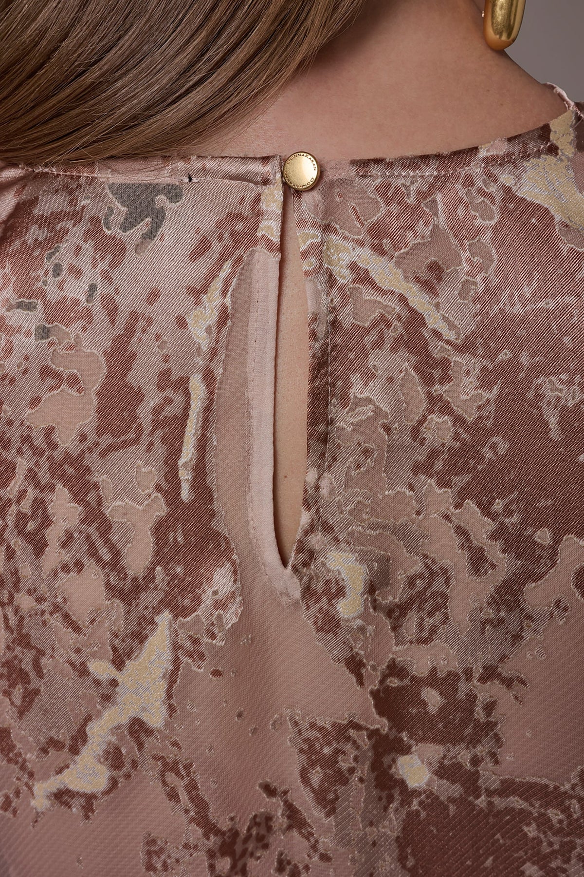 Donna Karan METALLIC BURNOUT BLOUSE