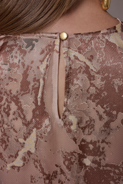 Donna Karan METALLIC BURNOUT BLOUSE