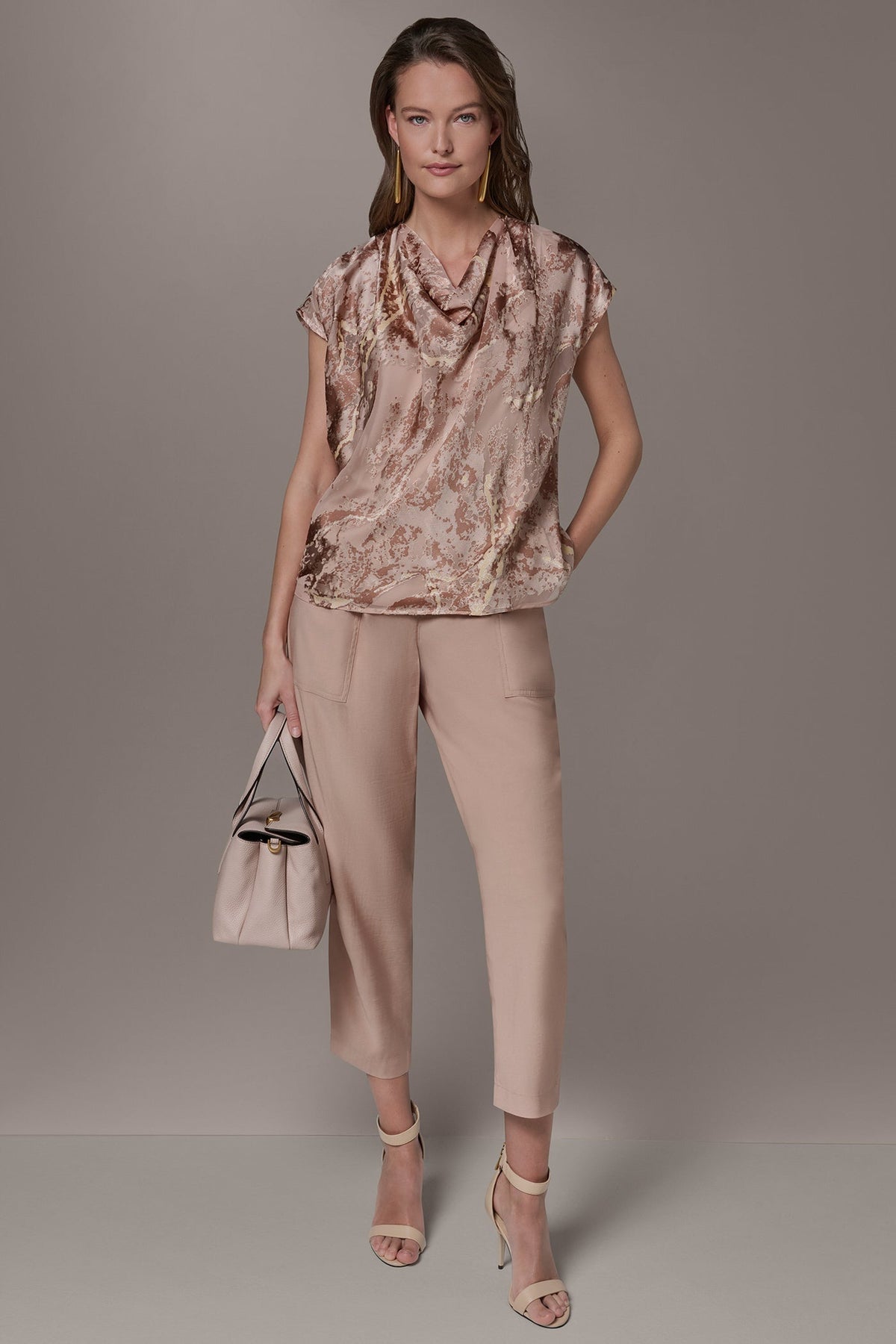 Donna Karan METALLIC BURNOUT BLOUSE