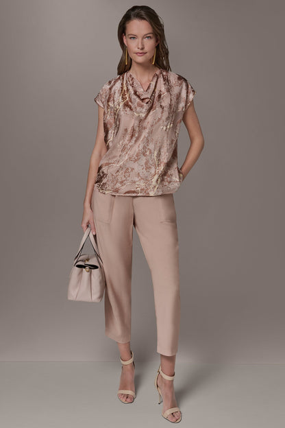 Donna Karan METALLIC BURNOUT BLOUSE