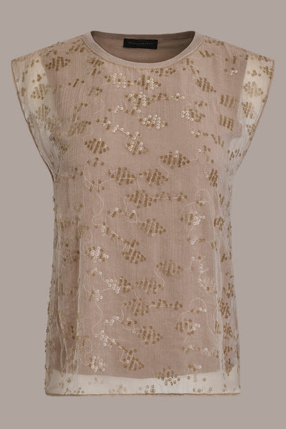 Donna Karan LAYERED SEQUIN SWEATER