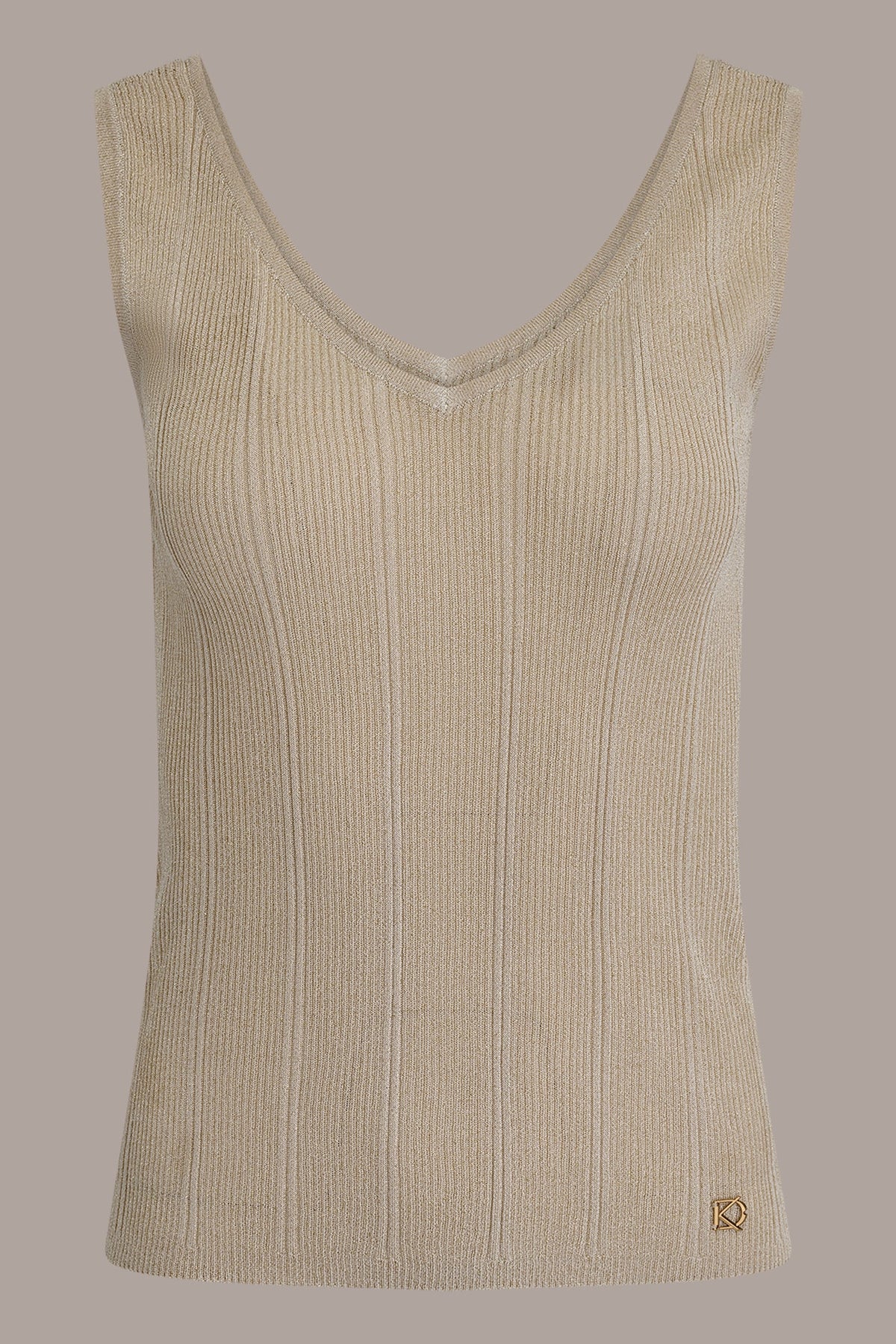 Donna Karan METALLIC RIBBED SWEATER TANK