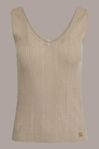 Donna Karan METALLIC RIBBED SWEATER TANK