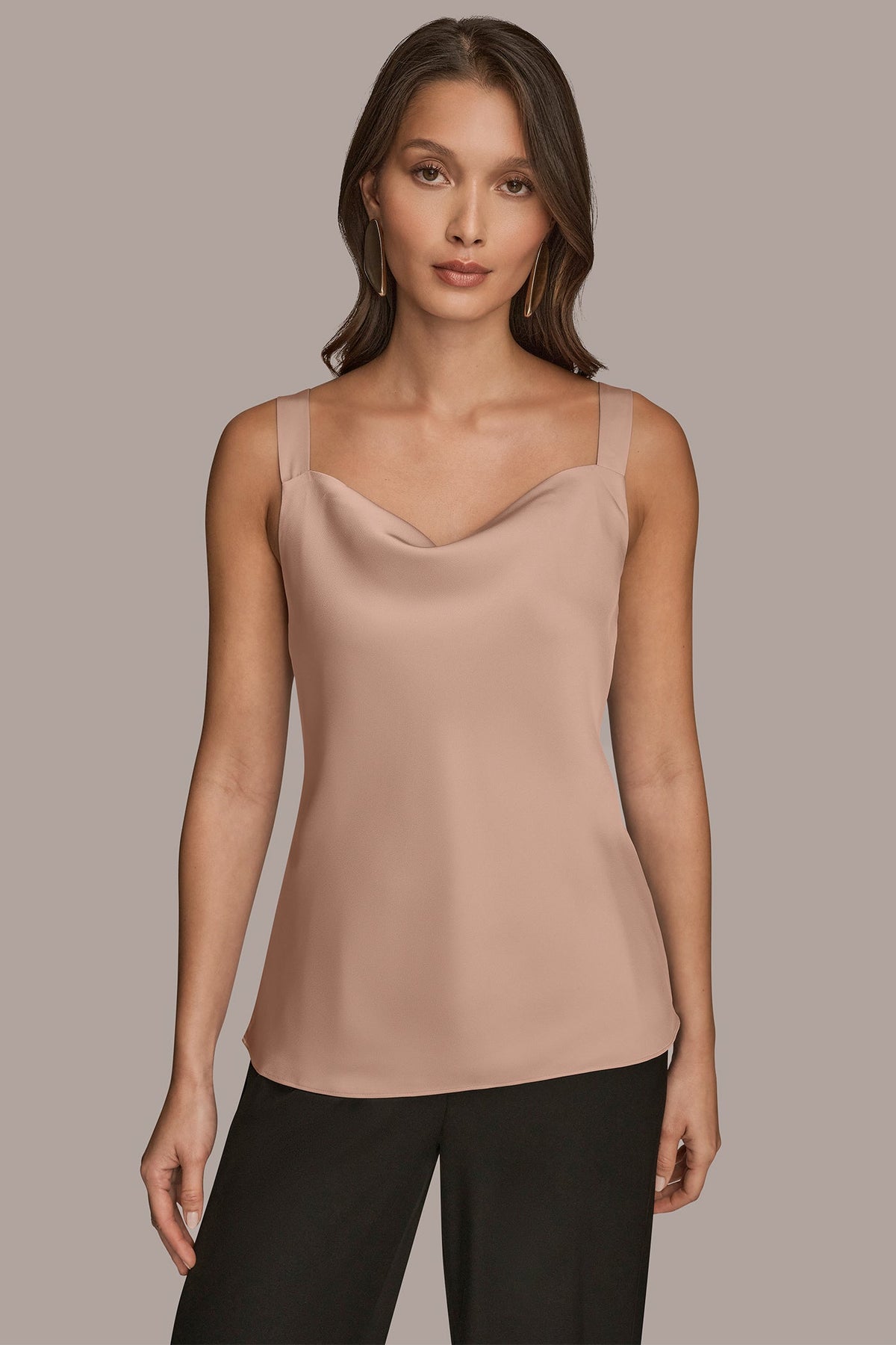 Donna Karan SATIN COWL-NECK CAMISOLE