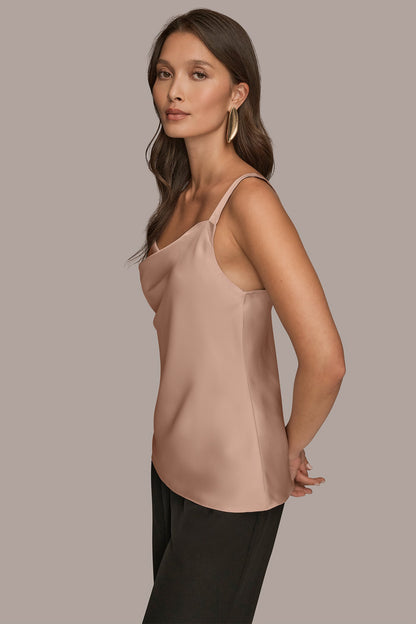 Donna Karan SATIN COWL-NECK CAMISOLE
