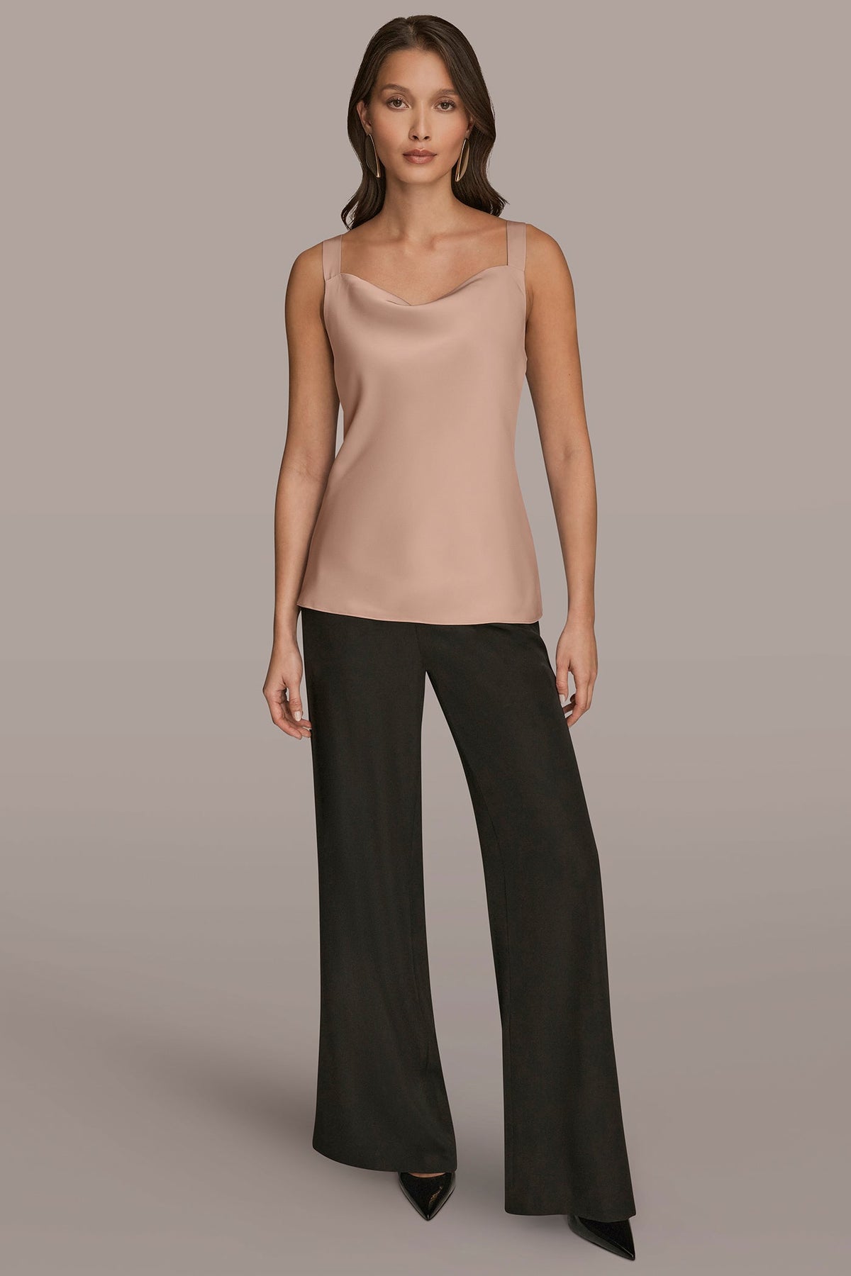 Donna Karan SATIN COWL-NECK CAMISOLE