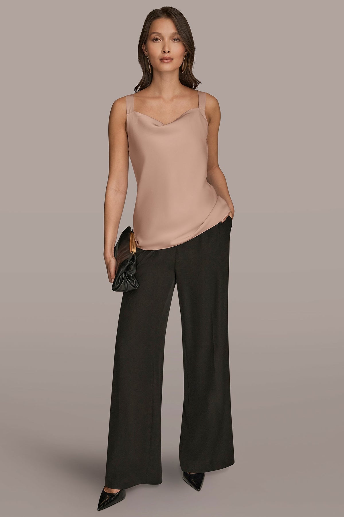Donna Karan SATIN COWL-NECK CAMISOLE