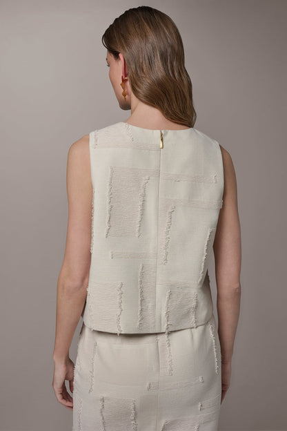Donna Karan JACQUARD CROPPED BLOUSE