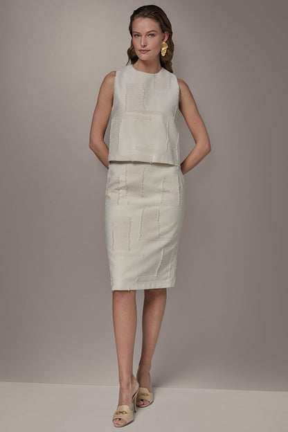 Donna Karan JACQUARD CROPPED BLOUSE