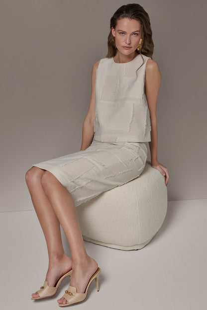 Donna Karan JACQUARD CROPPED BLOUSE