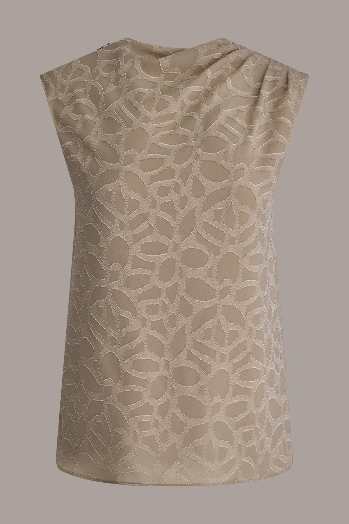 Donna Karan JACQUARD HIGH MOCK NECK BLOUSE