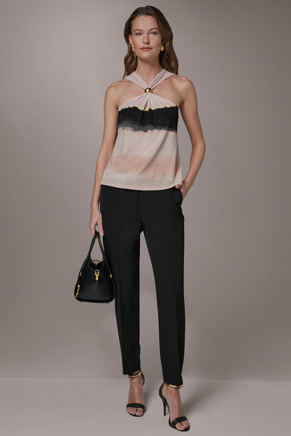Donna Karan PRINTED HALTER TOP