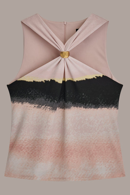 Donna Karan PRINTED HALTER TOP