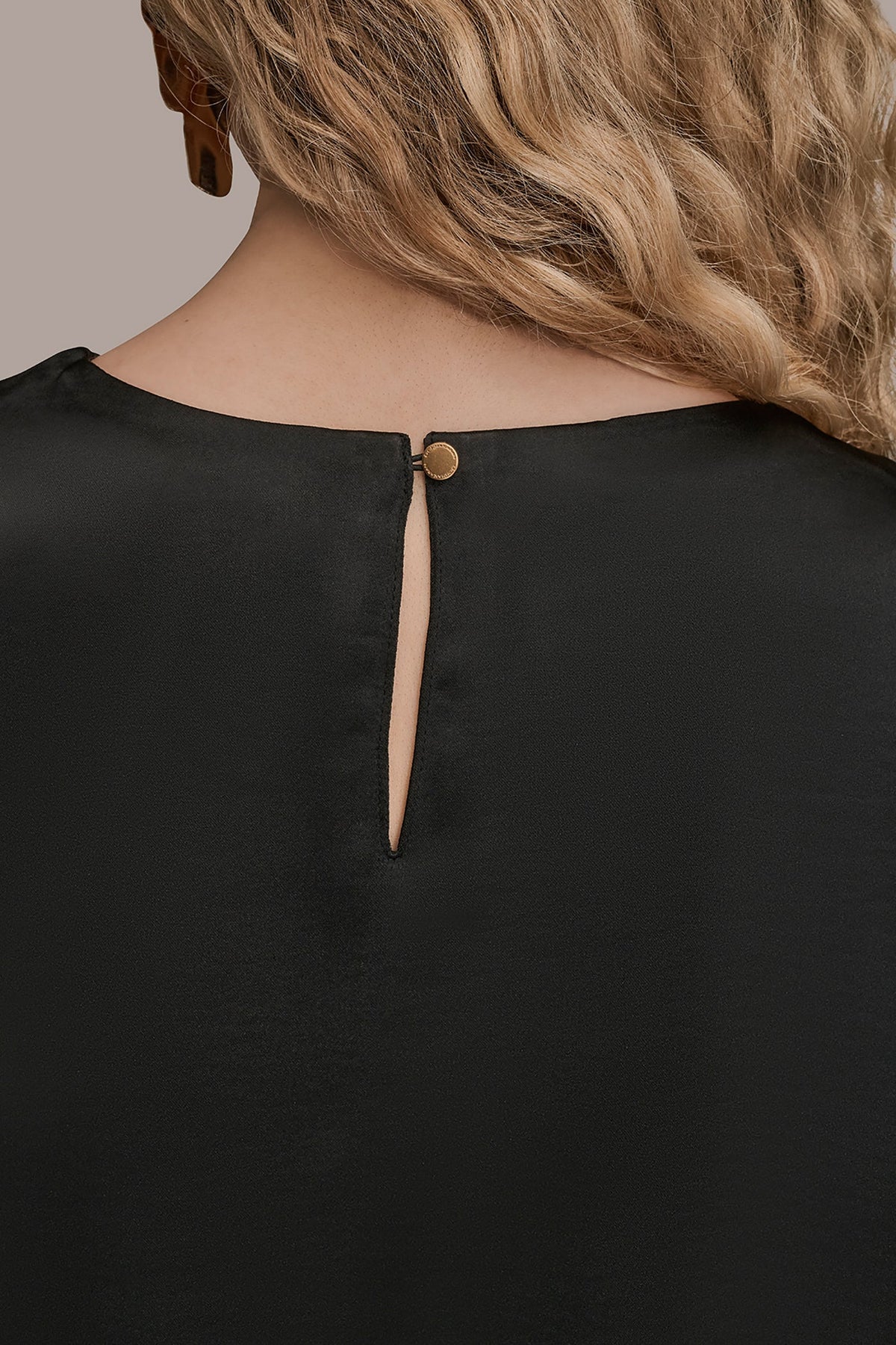 Donna Karan FLORAL-EMBROIDERED BLOUSE