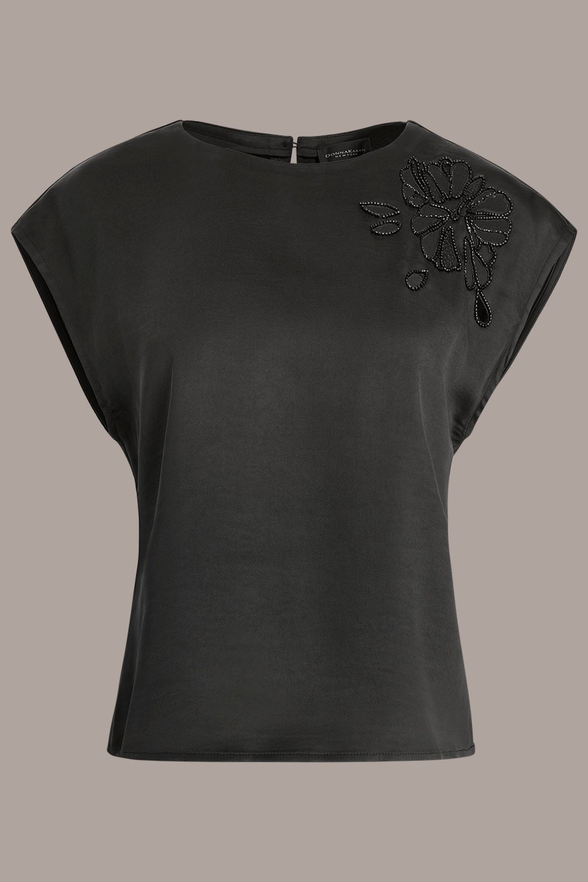 Donna Karan FLORAL-EMBROIDERED BLOUSE