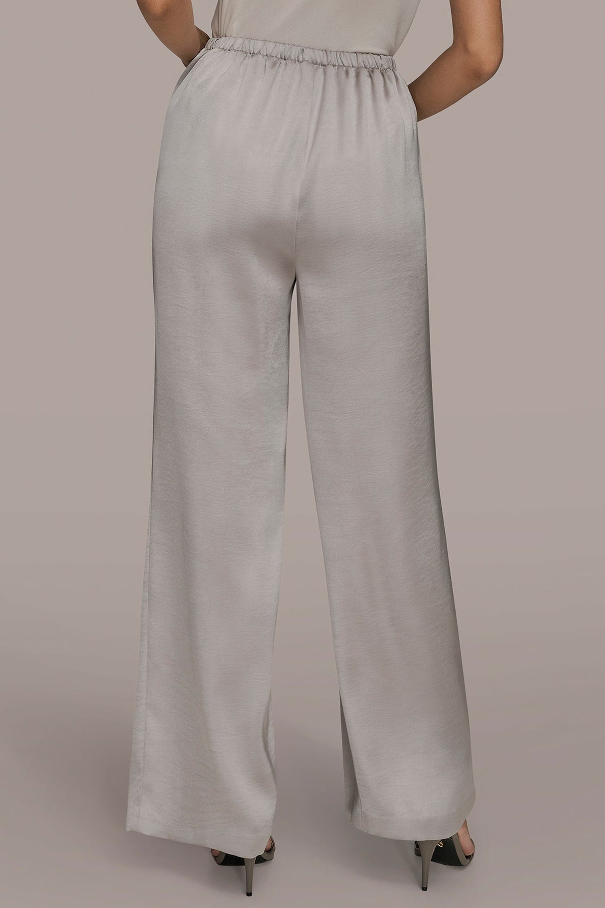 Donna Karan EXTRA HIGH-RISE SATIN PULL-ON PANT