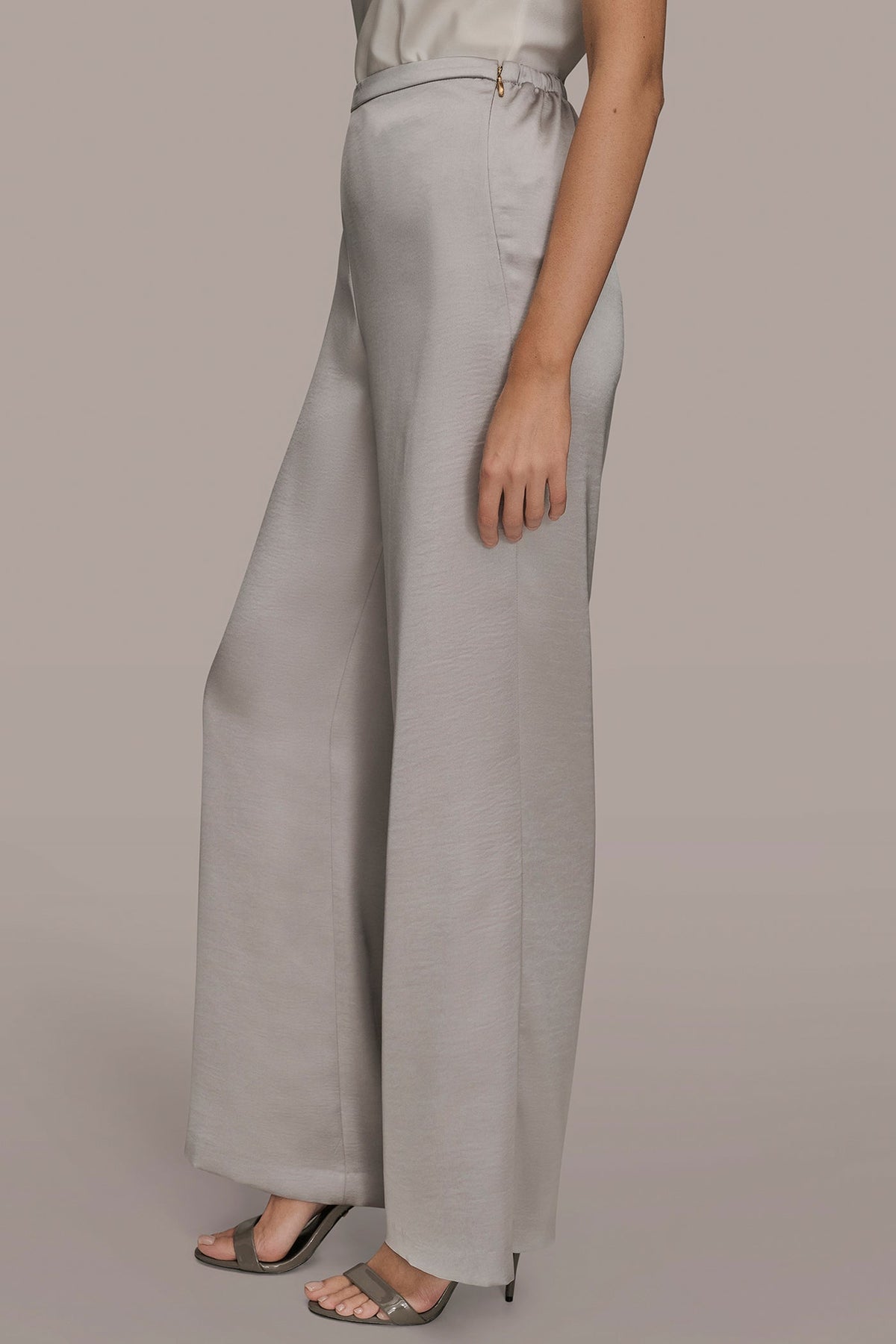 Donna Karan EXTRA HIGH-RISE SATIN PULL-ON PANT