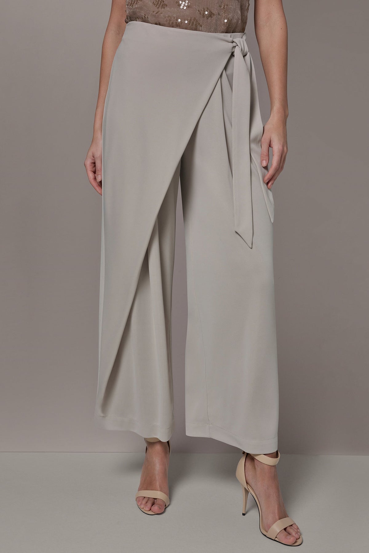 Donna Karan EXTRA HIGH-RISE WRAP OVERLAY RELAXED PANT
