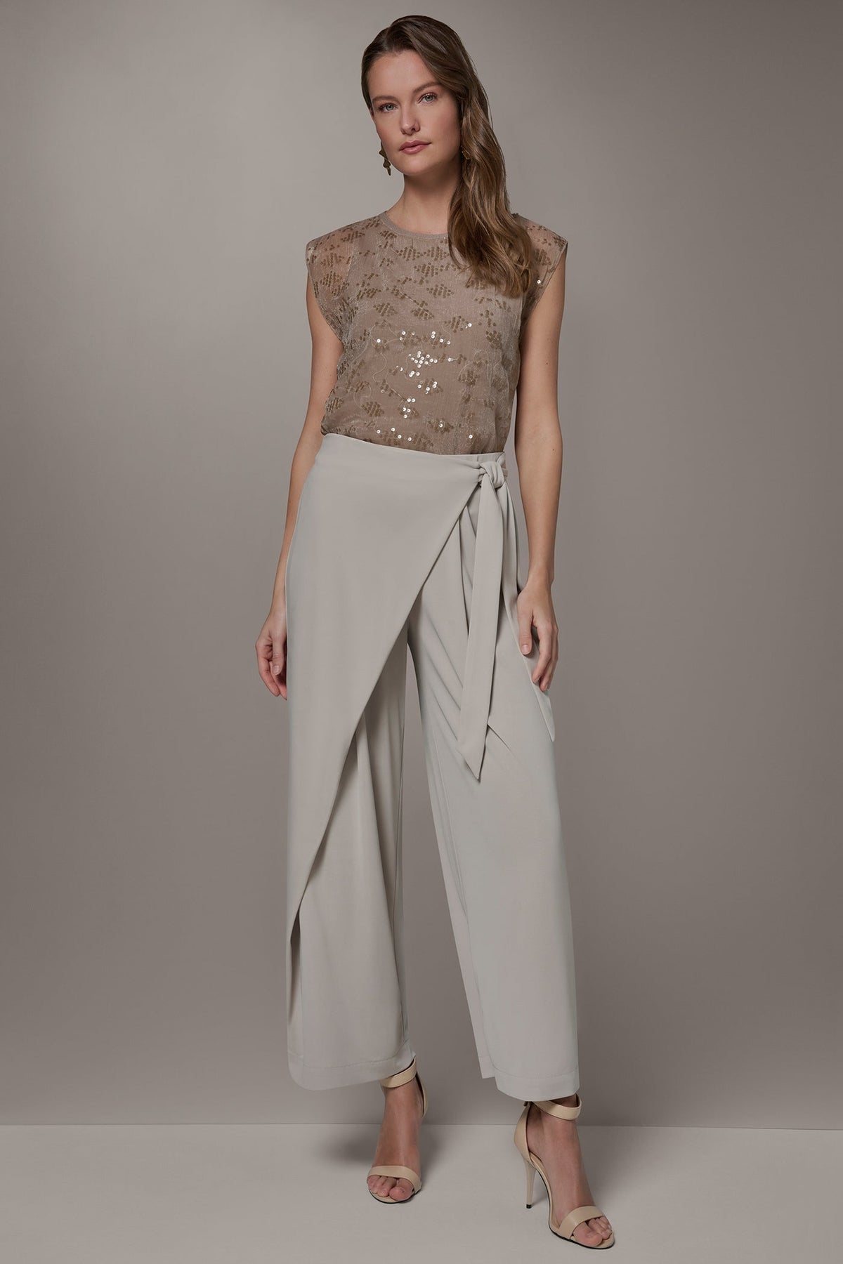 Donna Karan EXTRA HIGH-RISE WRAP OVERLAY RELAXED PANT